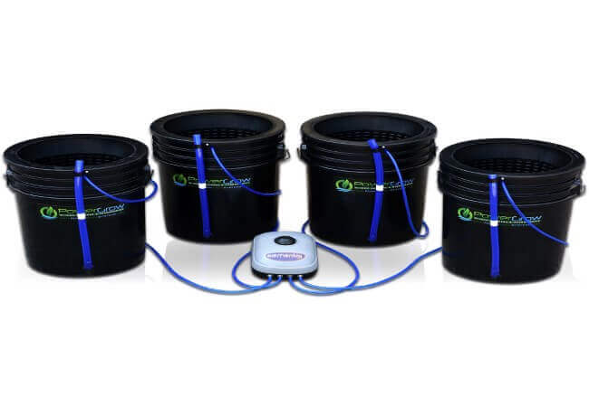 Deep Water Culture (DWC) Hydroponic Bubbler Bucket Kit by PowerGrow ® Systems (4) 5 Gallon - 10 Buckets