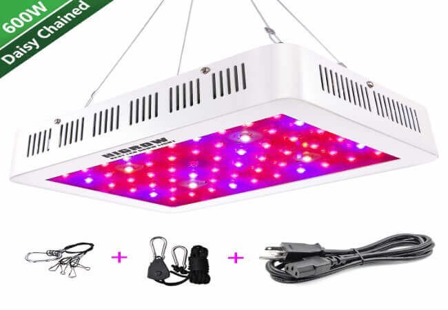 HIGROW 600W LED Grow Light, Full Spectrum Plant Light with Daisy Chain for Indoor Greenhouse Hydroponics Plants Veg and Flower