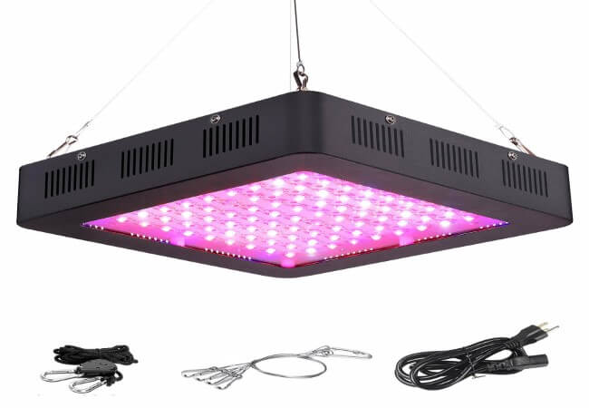 VIHIMAI 1000W LED Grow Light Full Spectrum, 3 Chips 4 Fans Daisy Chain Optical Lens-Series Growing Lamp with UV&IR for Indoor Plant HYD 2 Switches Control...