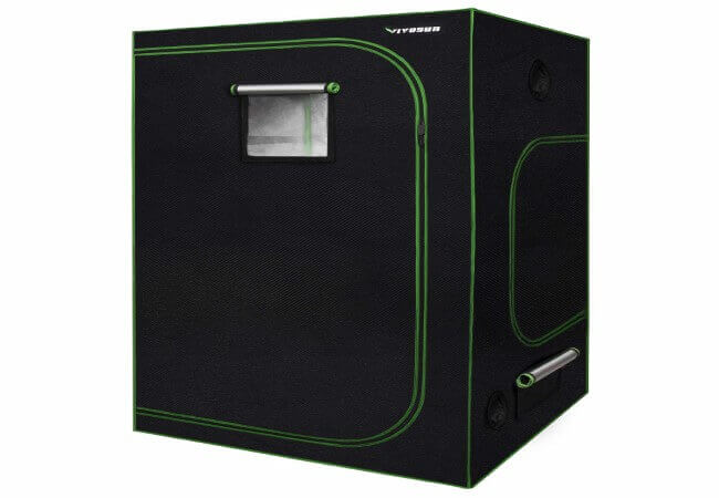 VIVOSUN 48x48x80 Mylar Hydroponic Grow Tent with Observation Window and Floor Tray for Indoor Plant Growing 4 x4