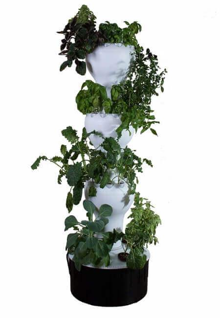 Foody 12 - Vertical Hydroponic Garden - Self Watering - 44 Plant Sites - Grow Great Tasting Food Year Around - Made of Food Grade Polypropylene