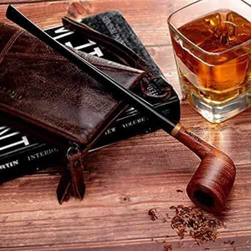 Capo Lily Tobacco Smoking Pipe Set, Handmade Pear Wood Churchwarden Kit with Smoking Accessories