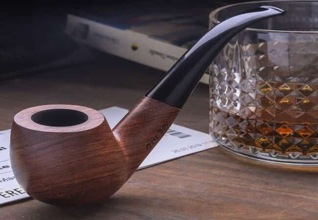 Free Boy Tobacco Pipe Handmade Wooden Bent Smoking Pipe