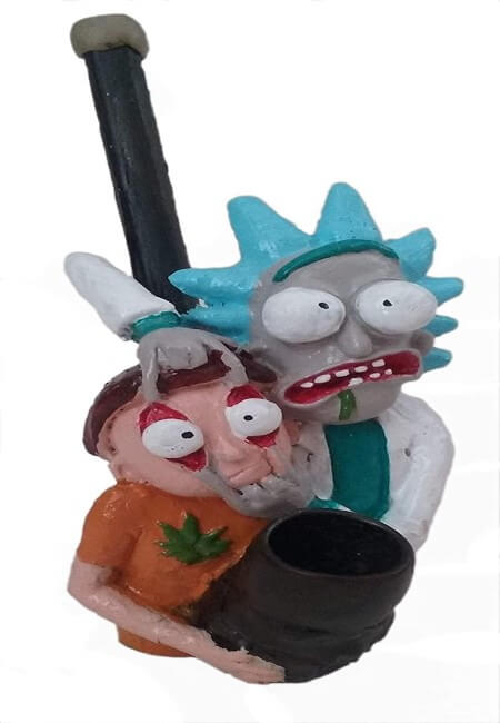Novelty Collectible Rick with Morty Figurine Tobacco Pipe